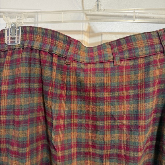 Woolrich Plaid Maxi Skirt in Olive Green & Burgundy - Picture 3 of 6